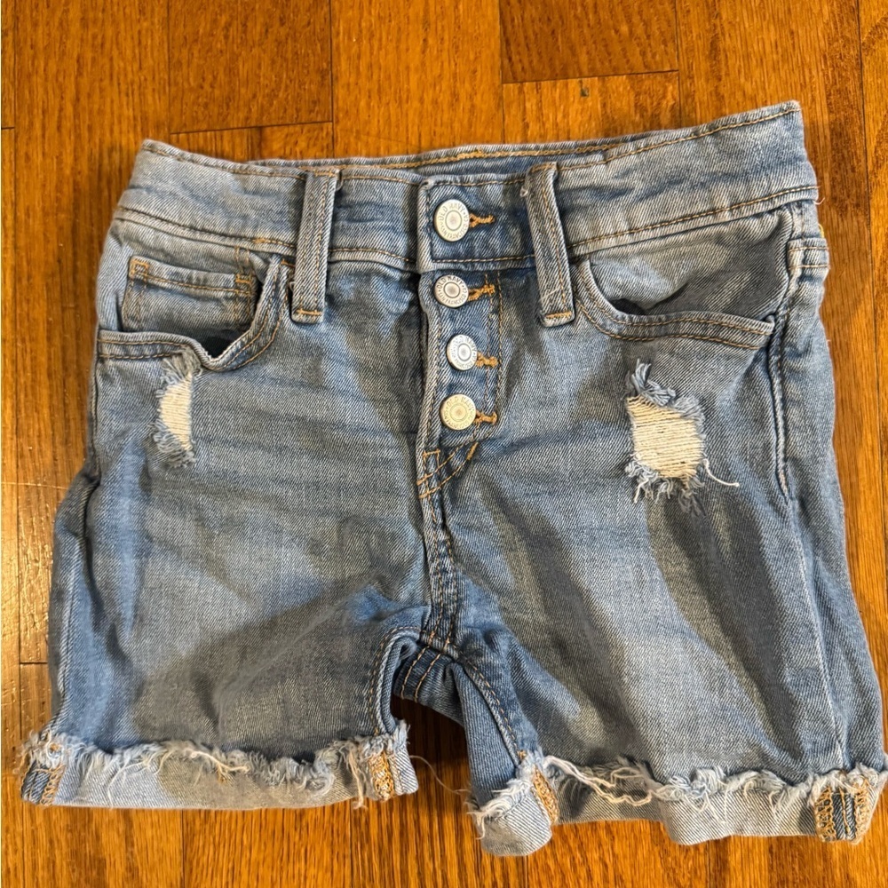 Old Navy Blue Distressed Denim Shorts Kids Size 8